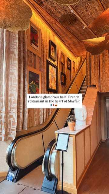 A high-quality promotional reel for a French restaurant in Mayfair, London. The video features a tour of the venue's unique entrance with escalators, the elegant dining room, and a variety of dishes from their set menu, including seafood, pasta, meat, and desserts.