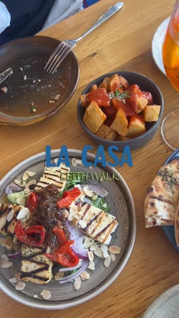 A montage-style video showcasing a visit to La Casa on Leith Walk, featuring various tapas dishes, cocktails, and the restaurant's interior.