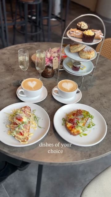 A short vlog showcasing a visit to Nesso in Leeds, highlighting their unique Italian-style brunch and afternoon tea experience, including coffee, pastries, and savory brunch dishes.