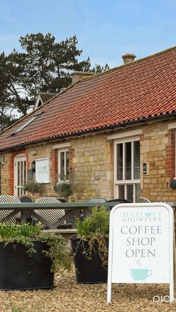A short, upbeat montage showcasing an afternoon tea experience at The Hayloft @ Hunters, featuring close-ups of the food, interior shots, and the creator enjoying the meal.