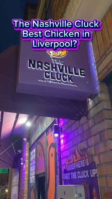 A review of The Nashville Cluck in Liverpool, featuring a taste test of their tenders, smashwiches, fries, and mac and cheese croquettes. The creator highlights the quality of the food and the venue's expansion.