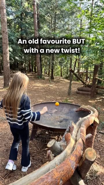 A family-oriented reel showcasing a visit to Wilderness Wood, highlighting outdoor play areas like a marble run, wooden sculptures, and a mud kitchen. The video captures the relaxed, nature-focused atmosphere of the venue.