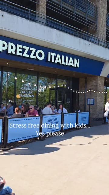A promotional video showcasing the Prezzo Kids Club subscription, where a parent demonstrates the value of the offer by showing their child eating a meal and highlighting the menu details.