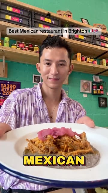 A fast-paced, engaging review of Casazul, a family-run Mexican restaurant in Brighton. The video features the creator trying various tacos, drinks, and desserts, highlighting the authentic flavours and the venue's atmosphere.