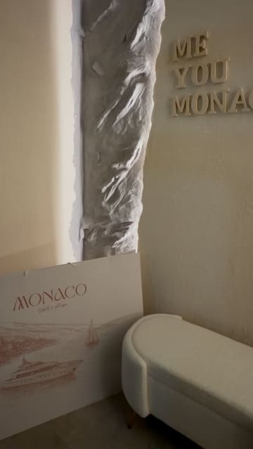 A promotional reel for the soft launch of Monaco Cafe in Salford Quays, featuring a tour of the interior, a look at the menu, and close-ups of various breakfast, lunch, and dinner items, including pasta, steak, and desserts.