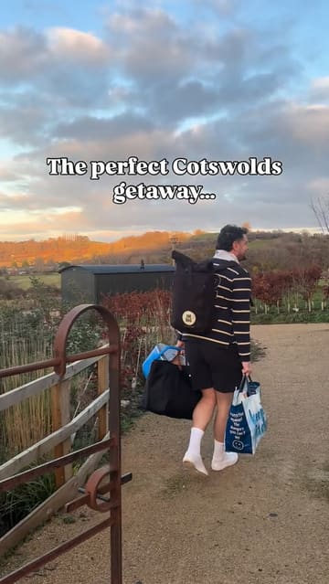 The video documents a weekend getaway in the Cotswolds, featuring a stay in a shepherd's hut, a dinner at a local pub, and a visit to a nearby fruit farm cafe. It captures the cozy atmosphere of the accommodation and the quality of the food and drink throughout the trip.
