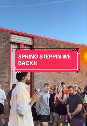 A fast-paced, handheld vlog following a group of runners participating in a '2-Step Collective' event in the Baltic Triangle, Liverpool. The video captures the energy of the group run and their arrival at a social venue, focusing on the community atmosphere rather than specific food or drink.