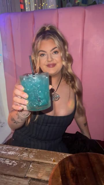 A promotional video for Cuckoo in Leeds, showcasing their 'free mini pizza with every drink before 9pm' offer. The video features the creator trying various cocktails and pizzas, highlighting the fun, party-focused atmosphere of the venue.