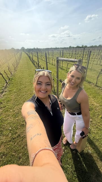 A vlog-style reel showcasing a vineyard tour experience at Yorkshire Heart Vineyard, featuring a walk through the vines, a look at the winemaking process, and a wine and cheese tasting.
