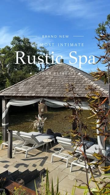 A high-quality promotional video showcasing Gower Retreats, an intimate rustic outdoor spa in the Welsh countryside. The video highlights the various facilities including a hot tub, sauna, steam room, and cold plunge, set against a peaceful, scenic backdrop.