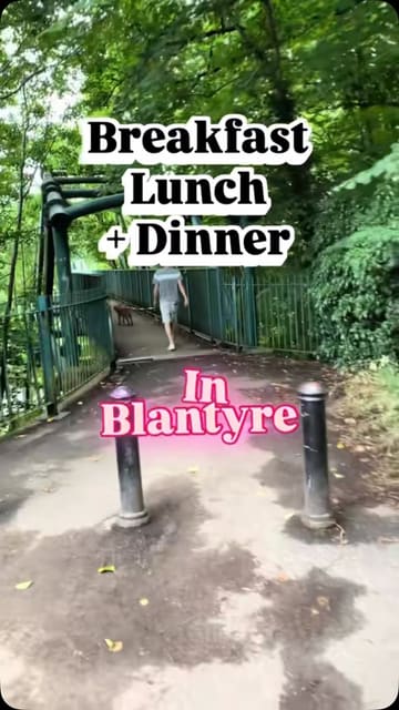 A local guide showcasing three different dining options in Blantyre, including a snack bar, an Indian/Nepalese restaurant, and a Chinese takeaway.