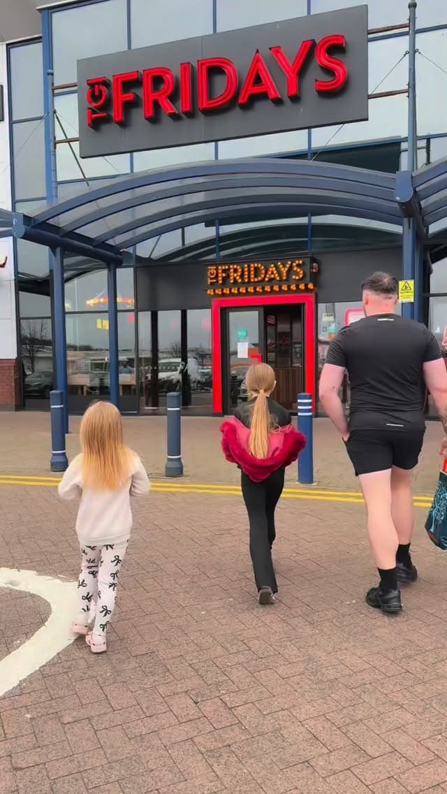 A family-focused vlog showcasing a visit to TGI Fridays during the Easter holidays, highlighting the 'Kids Eat Free' promotion, the app redemption process, and the kid-friendly activities available at the venue.
